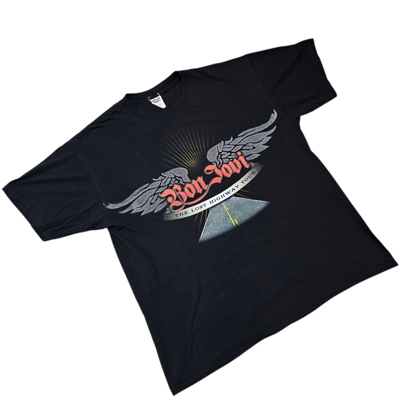 Vintage Y2k Anvil Bon Jovi Lost Highway Tour 2008 Shirt - Picture 2 of 8